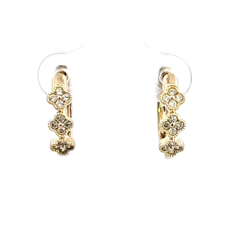 14KY Diamond Floral Earrings
