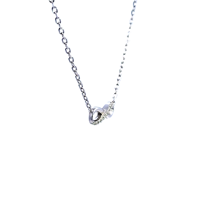 Sterling Silver Diamond Infinity Necklace