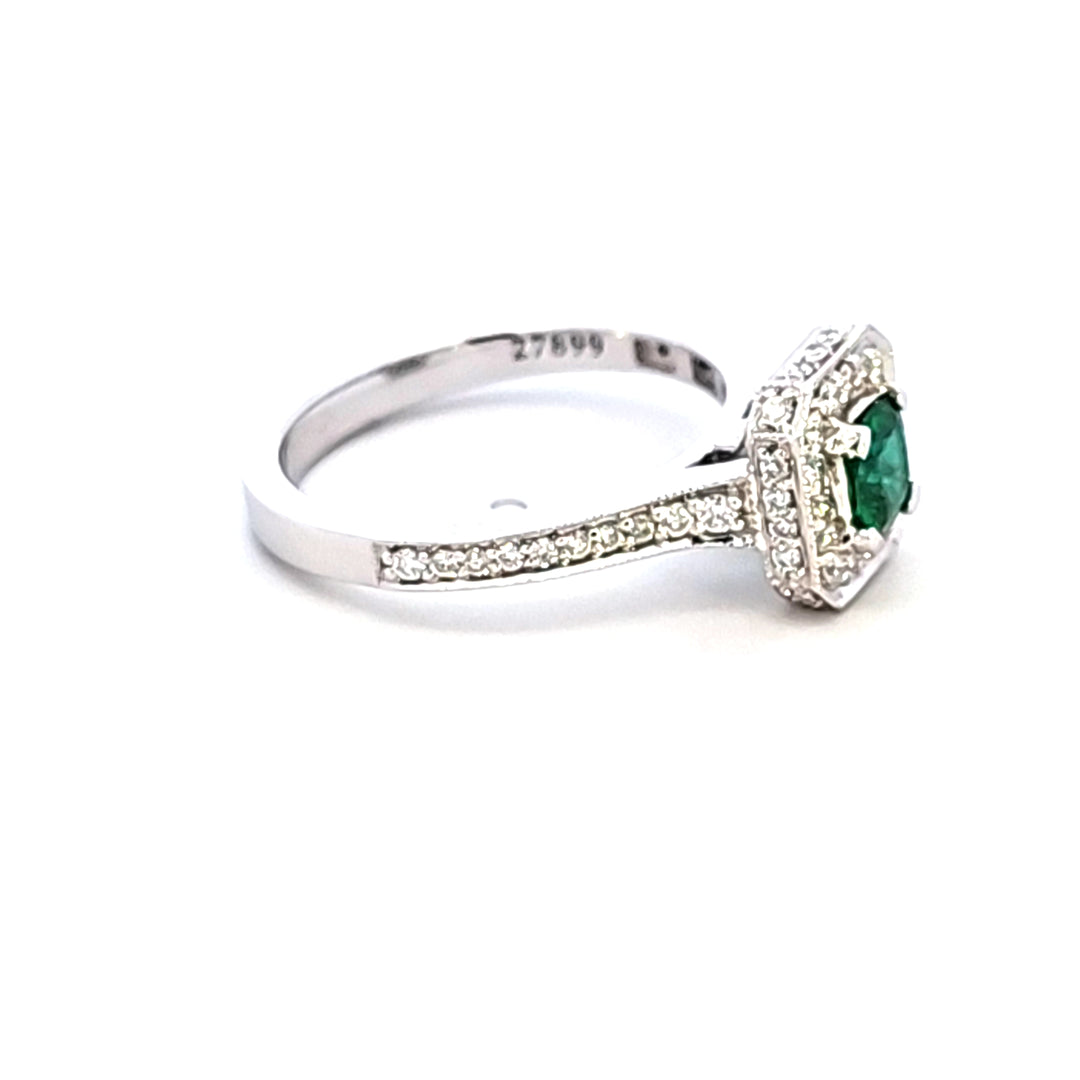 14KW Emerald and Diamond Ring