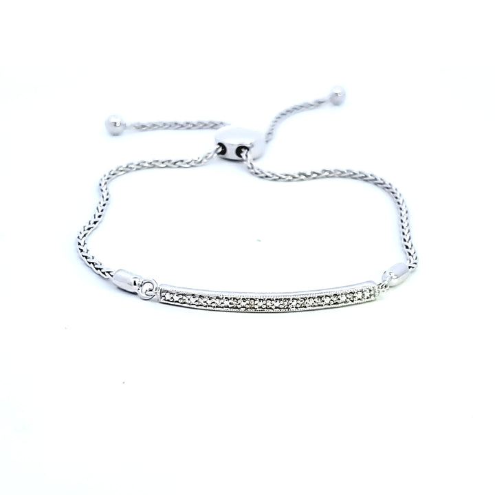 SS Bar Lariat Diamond Bracelet