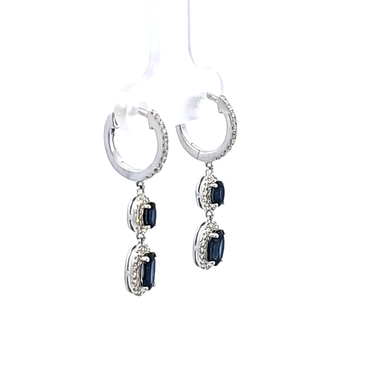 14KW Sapphire and Diamond Drop Earrings