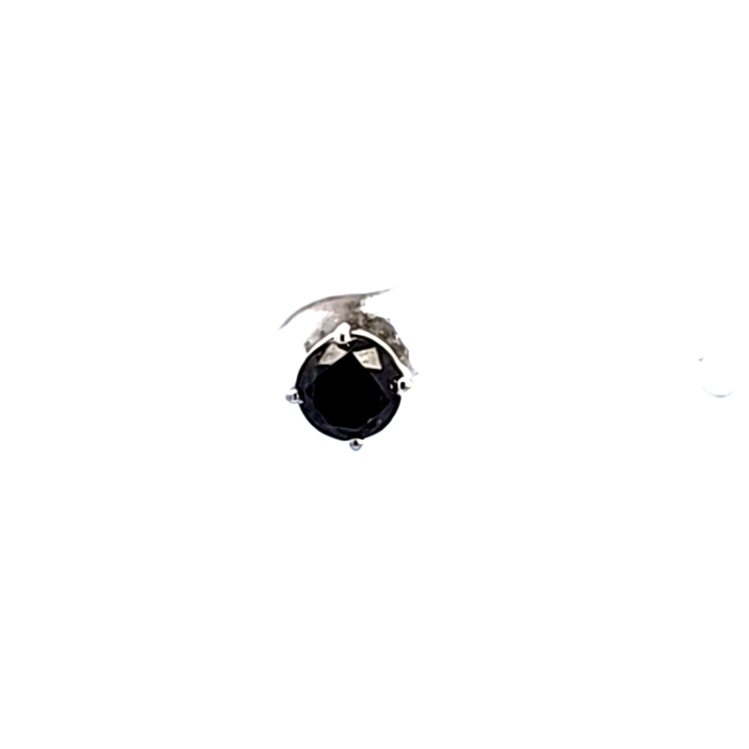 14KW Black Diamond Stud Earring