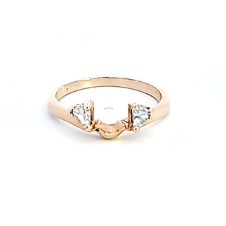 14KY Trillion Cut Diamond Wrap Wedding Band