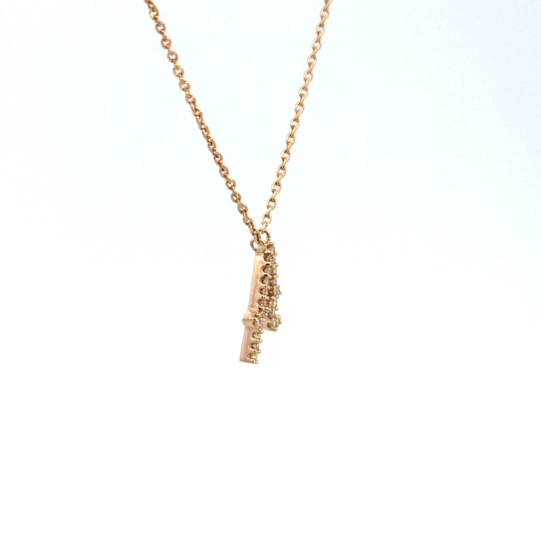 10KY Diamond Initial A Necklace