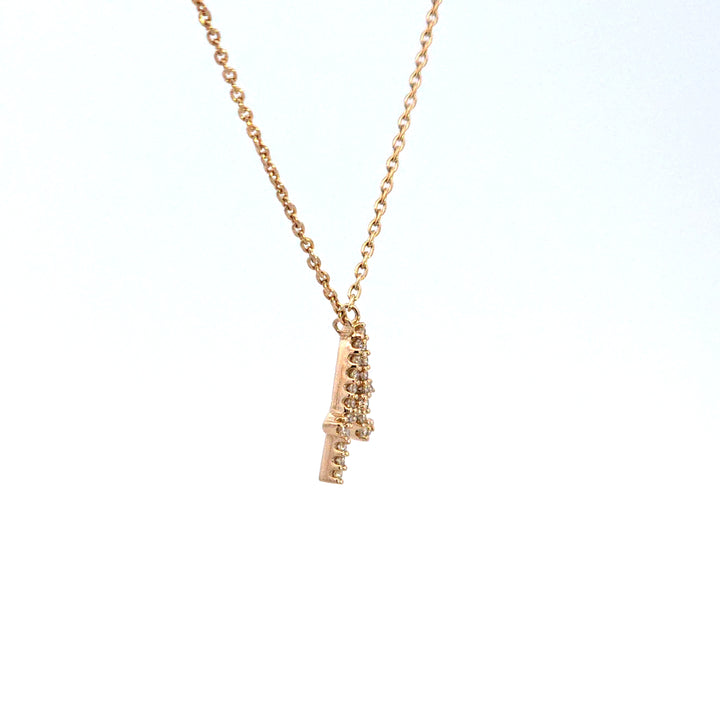 10KY Diamond Initial A Necklace