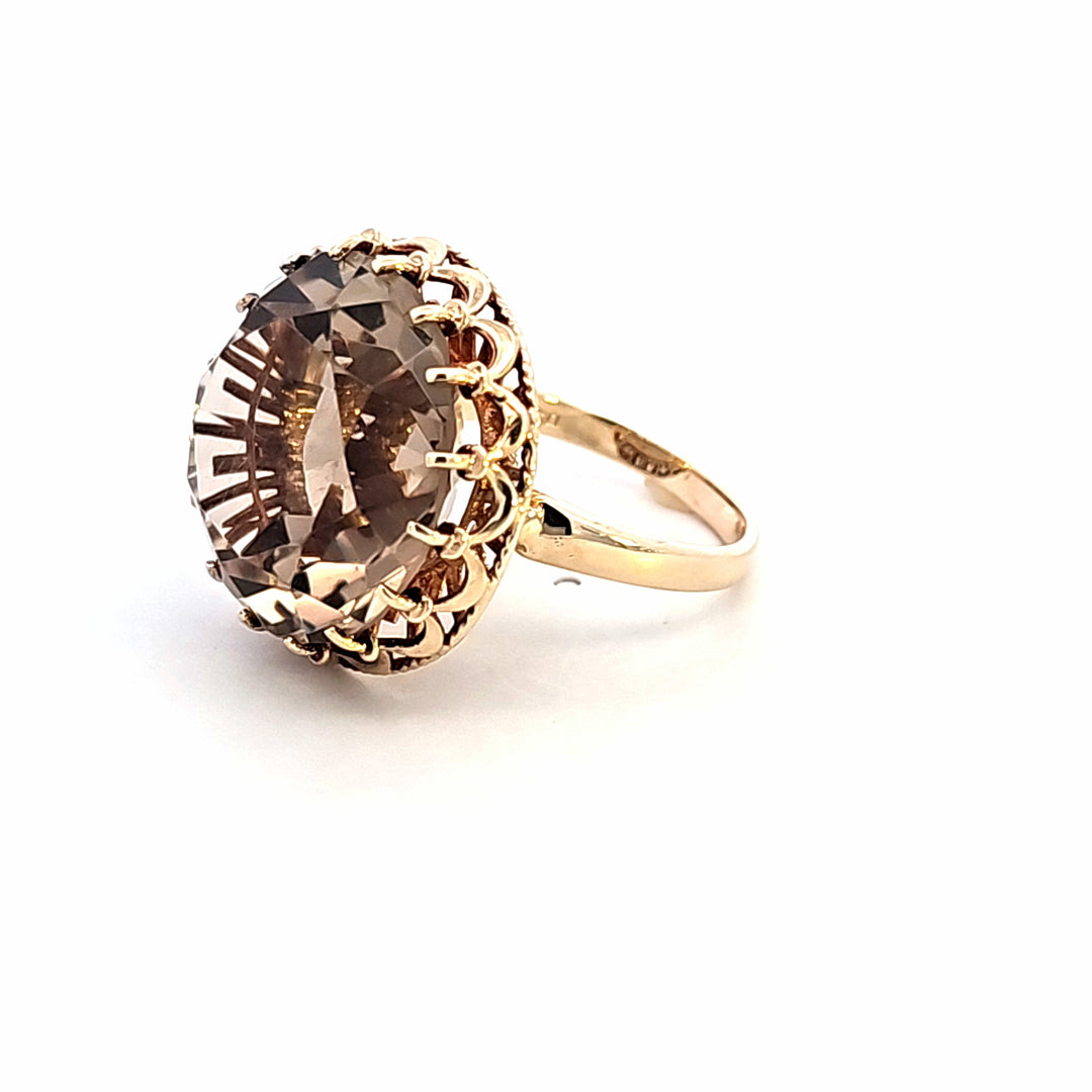10KY Smoky Quartz Estate Ring
