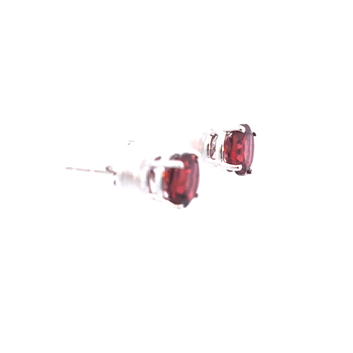 14KW Garnet Stud Earrings