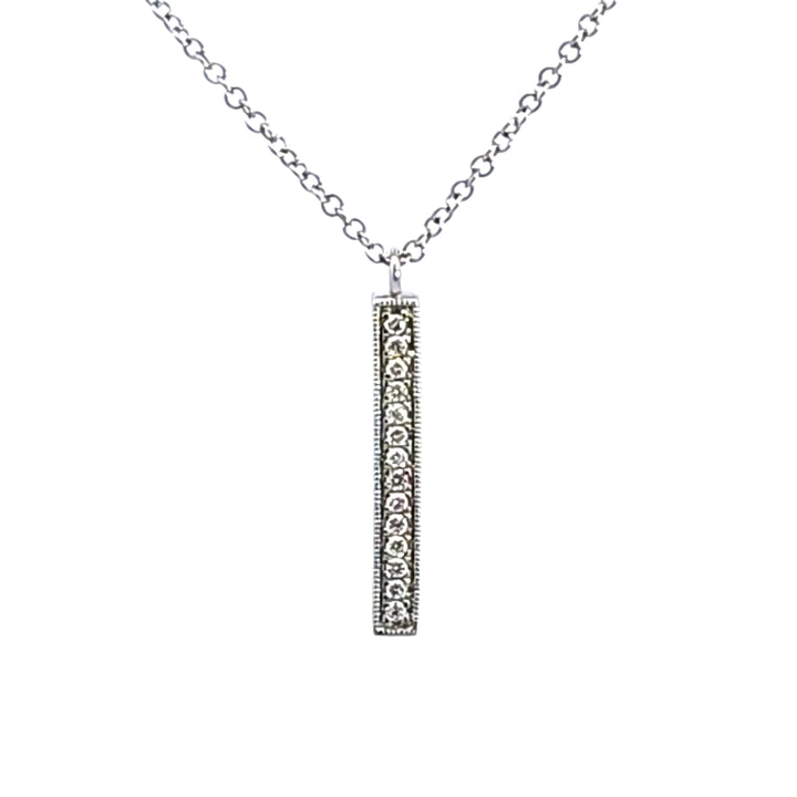 14KW Diamond Bar Pendant Necklace