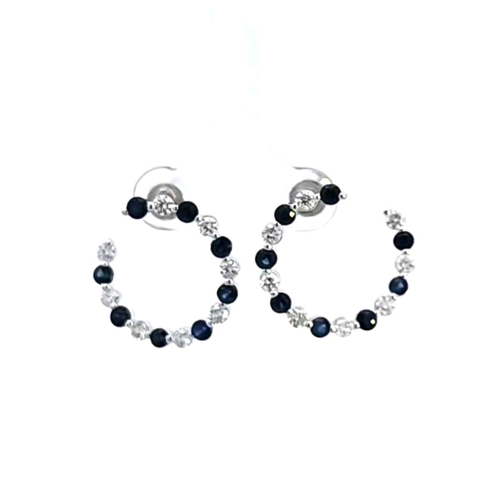 14KW Sapphire and Diamond Earrings