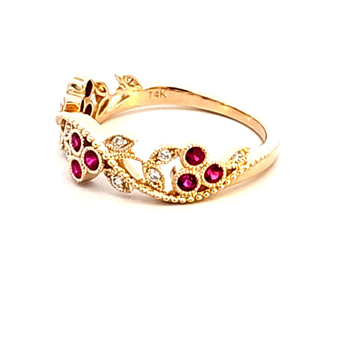 14KY Ruby and Diamond Fashion Ring