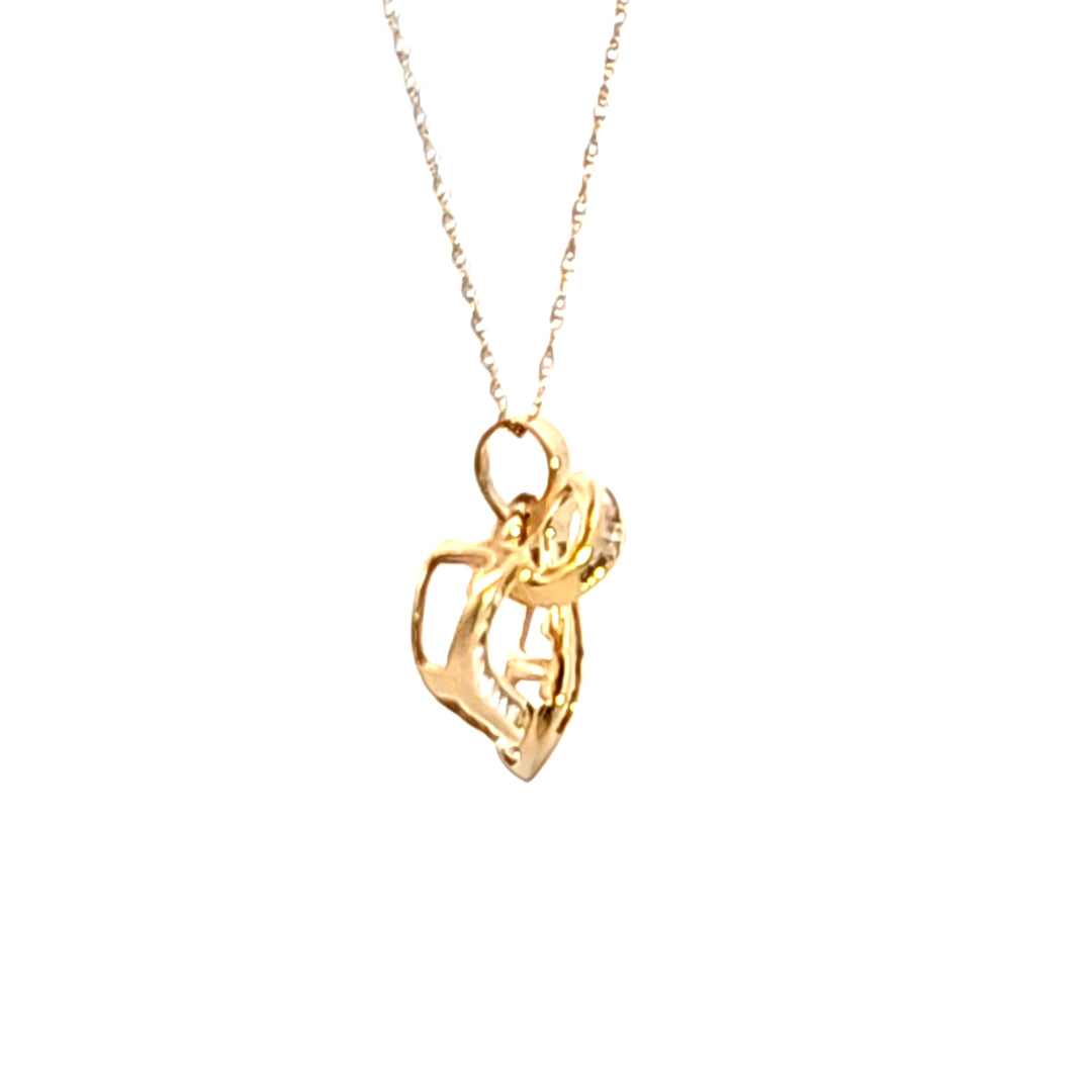 14KY Diamond Heart Pendant