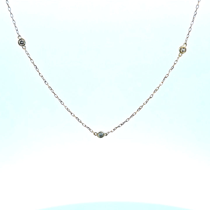 14KY Diamond Station Necklace