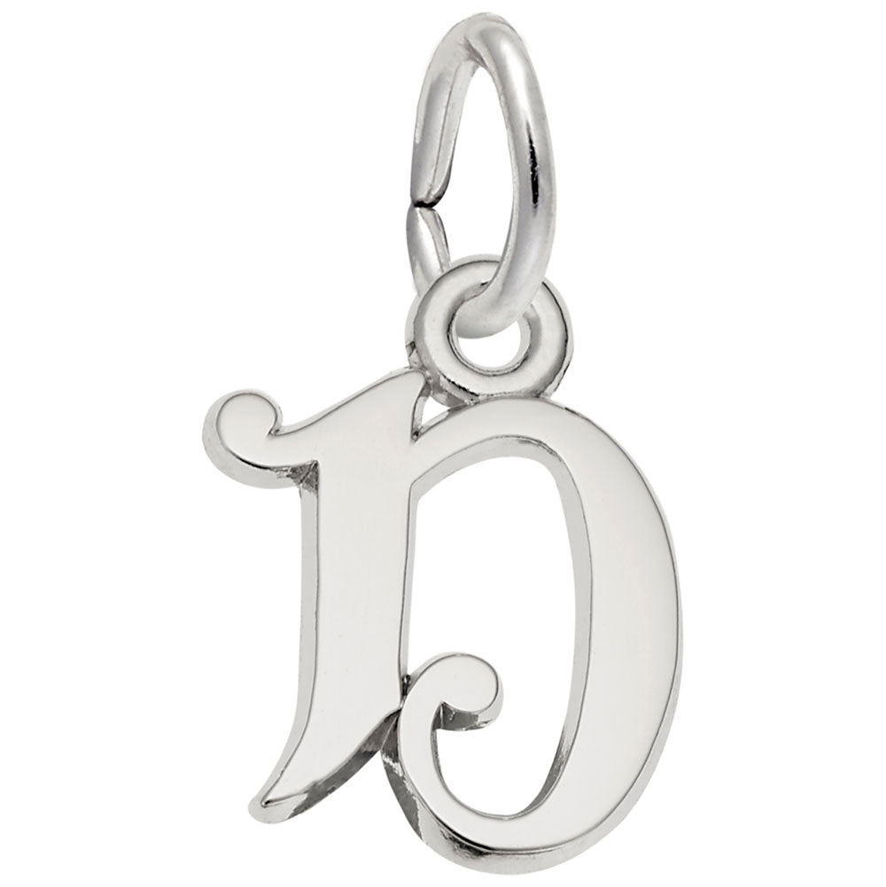 Sterling Silver Initial D Charm