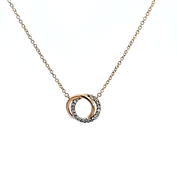 14KY Diamond Interlocking Circle Pendant