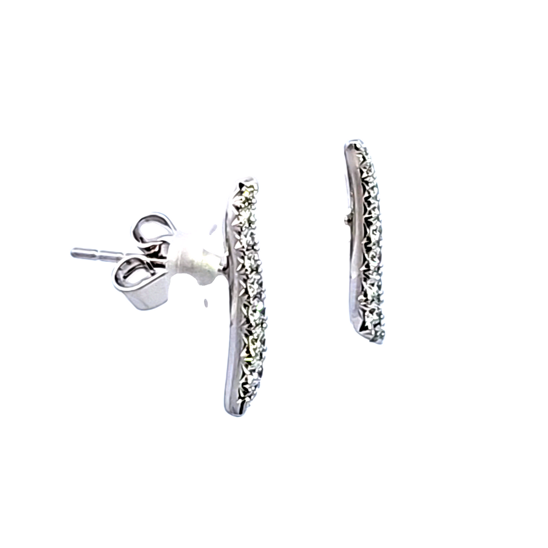 18KW Hearts on Fire Vela French Cut Pave` Diamond Climber Earrings
