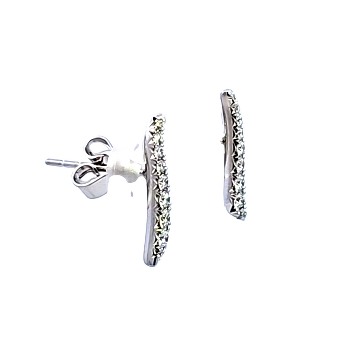 18KW Hearts on Fire Vela French Cut Pave` Diamond Climber Earrings