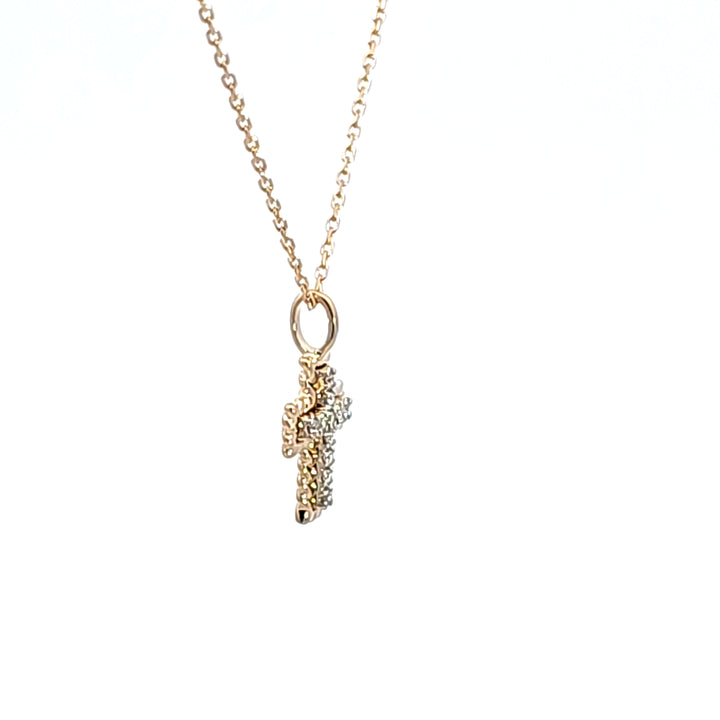 14KY Diamond Cross Pendant