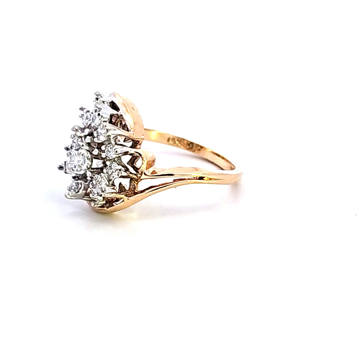 14KY Diamond Cluster Estate Ring