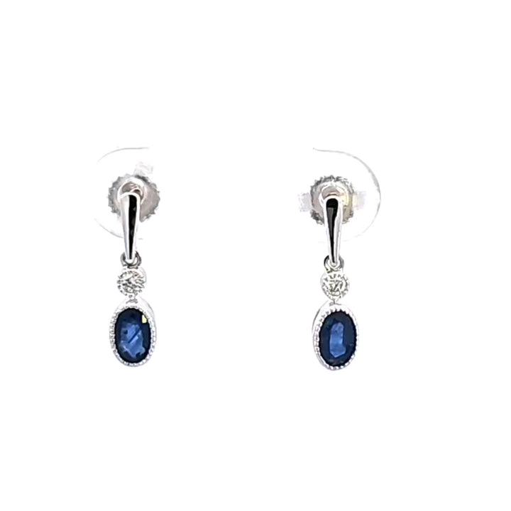 14KW Sapphire and Diamond Earrings