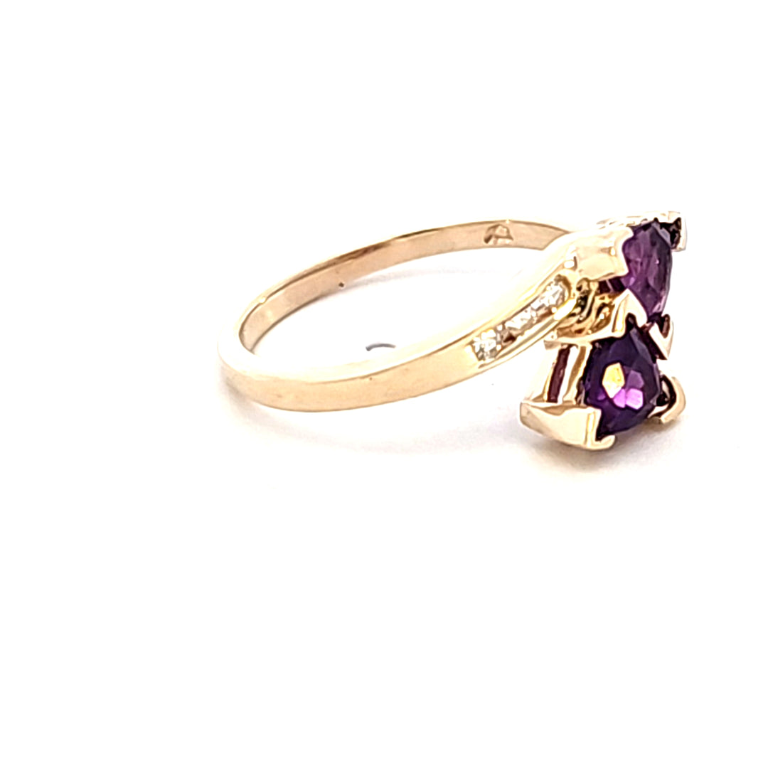 10KY Trillian Amethyst and Diamond Estate Ring