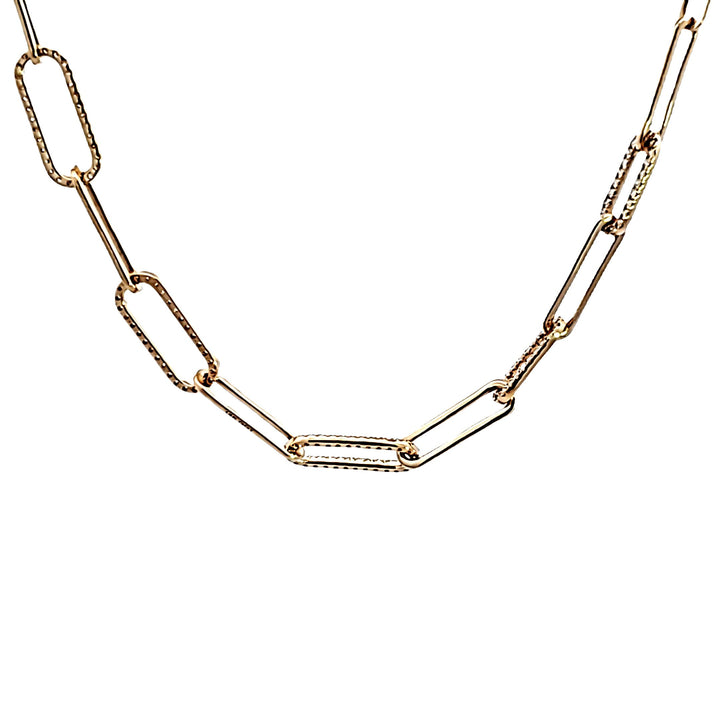 14KY Diamond Paper Clip Necklace