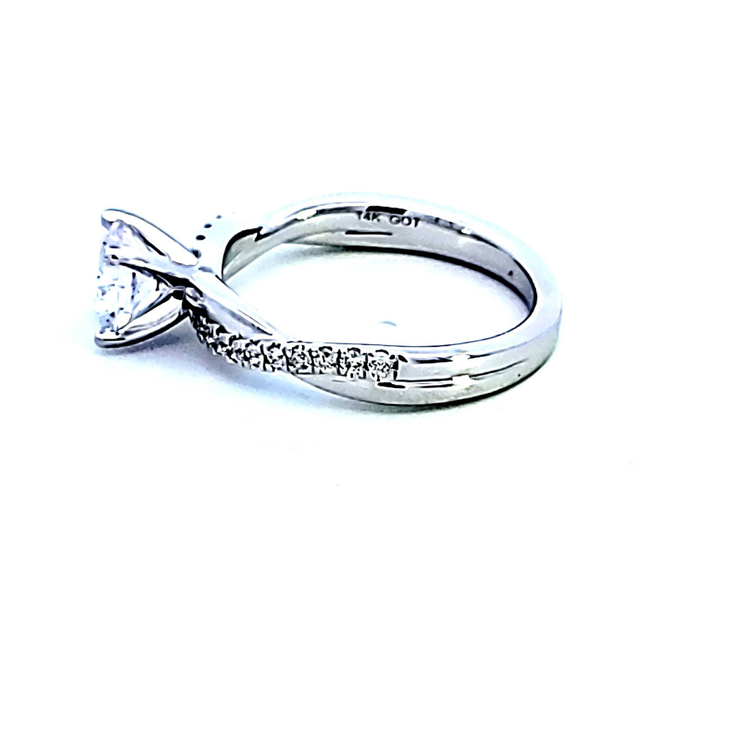 14KW Amor Diamond Semi Mount Engagement Ring