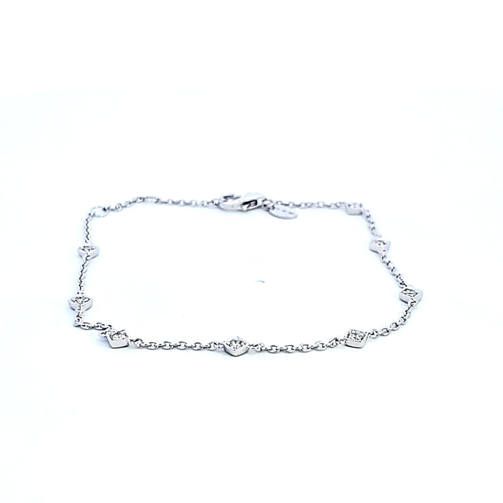 10KW Diamond Cushion Shape "Station" Bracelet