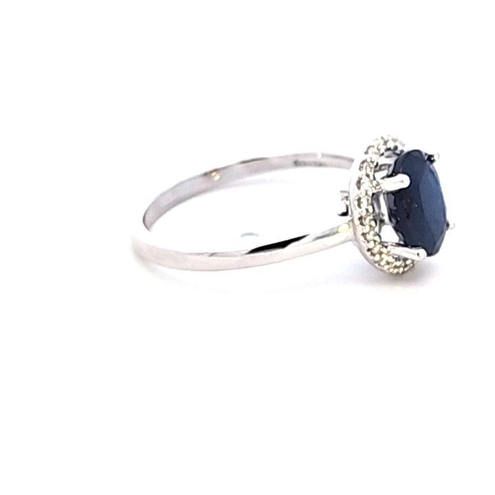 14KW Blue Sapphire and Diamond Ring