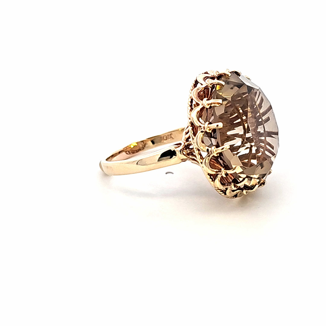 10KY Smoky Quartz Estate Ring