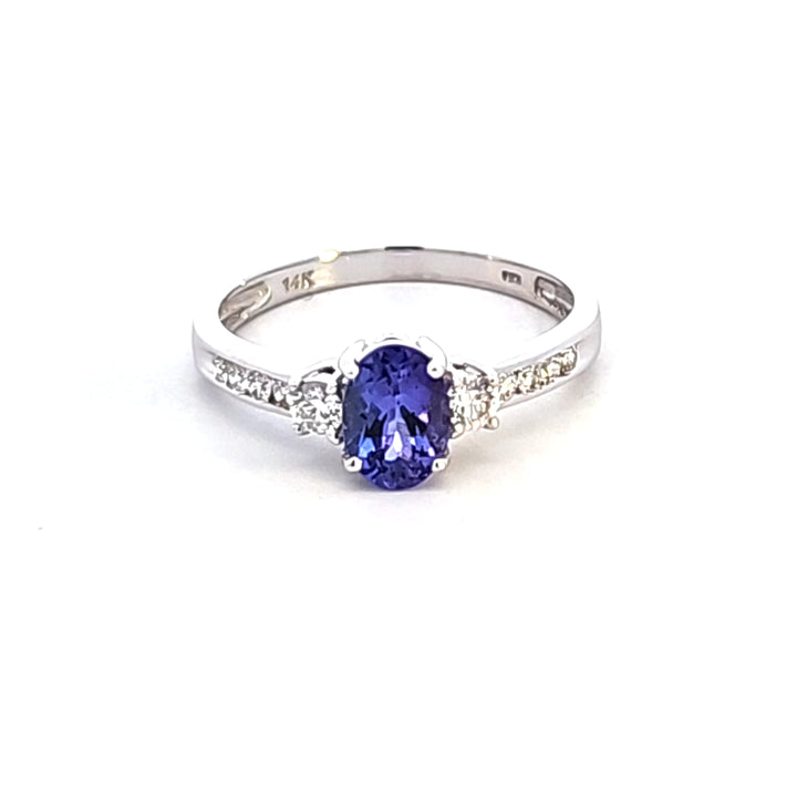 14KW Oval Tanzanite and Diamond Fashion Ring