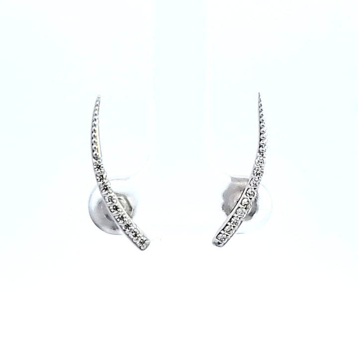 14K White Gold Diamond "Climber" Earrings
