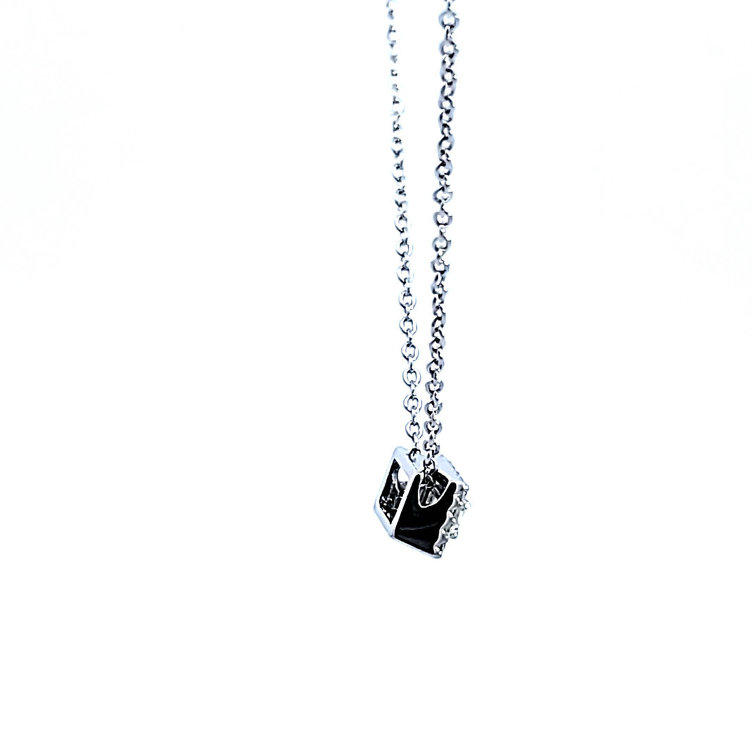Sterling Silver and Platinum Baguette CZ Necklace