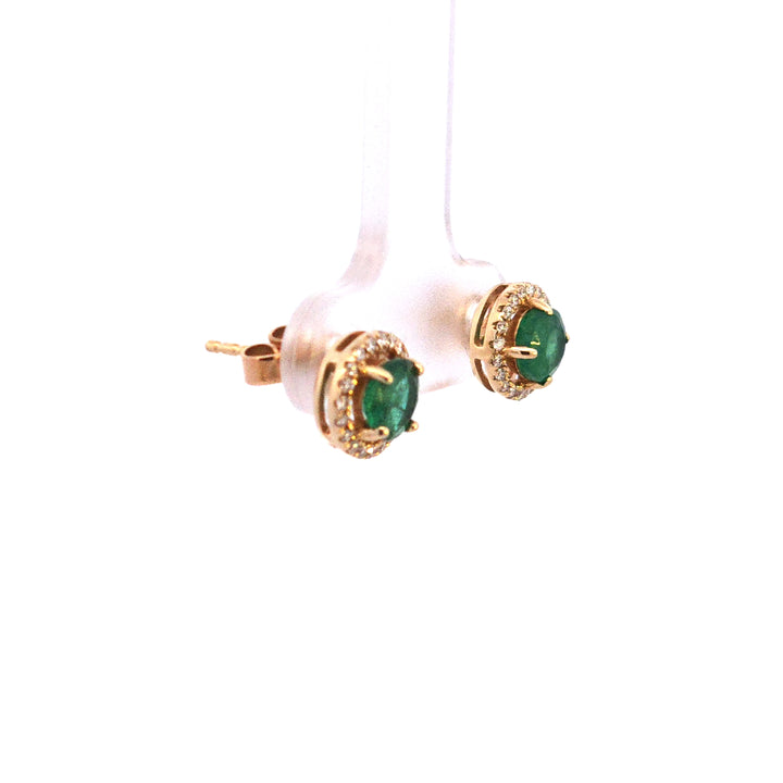 14KY Emerald and Diamond Earrings