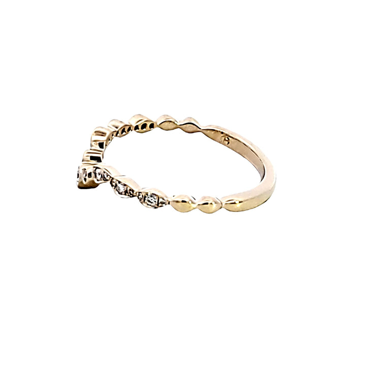 14KY Diamond Contour Wedding Band