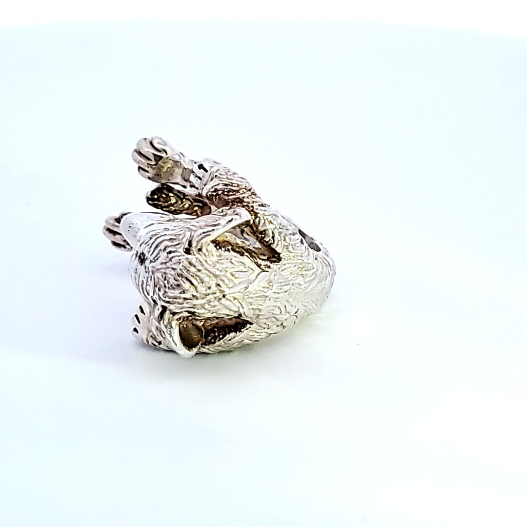 Sterling Silver Golden Retriever Hug Ring