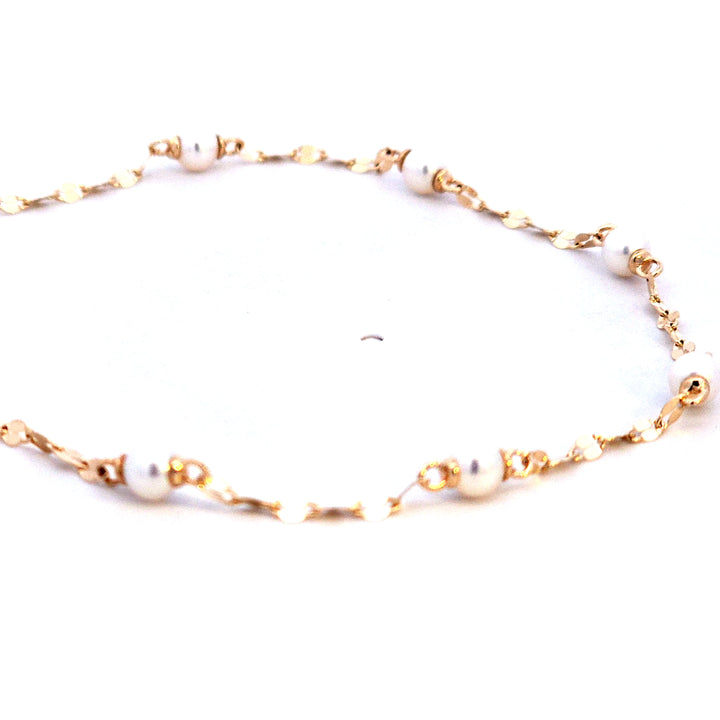 14KY Cultured Pearl Chain Bracelet
