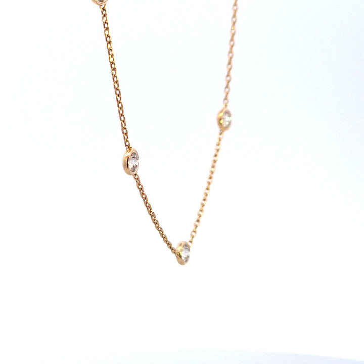 14KY 1.50 ctw Diamond Station Necklace