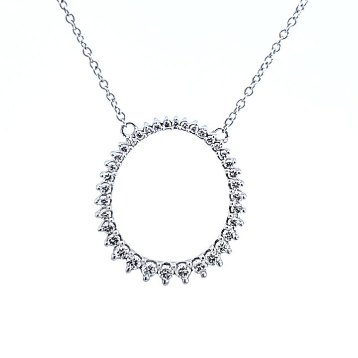 14KW Diamond Oval Necklace