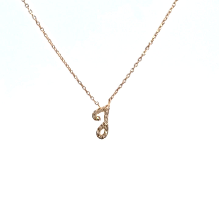 10KY Diamond Initial J Necklace