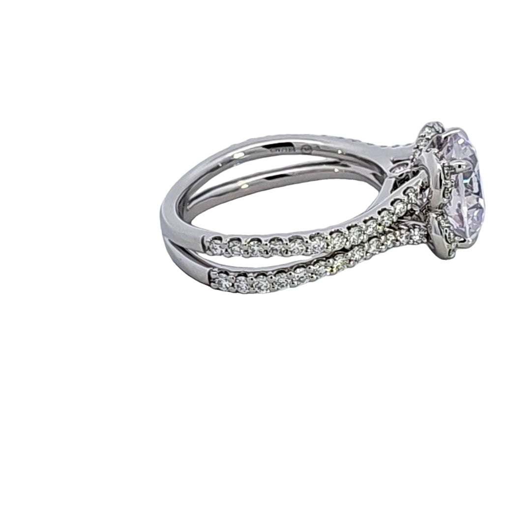 Platinum Diamond Semi Mount Engagement Ring