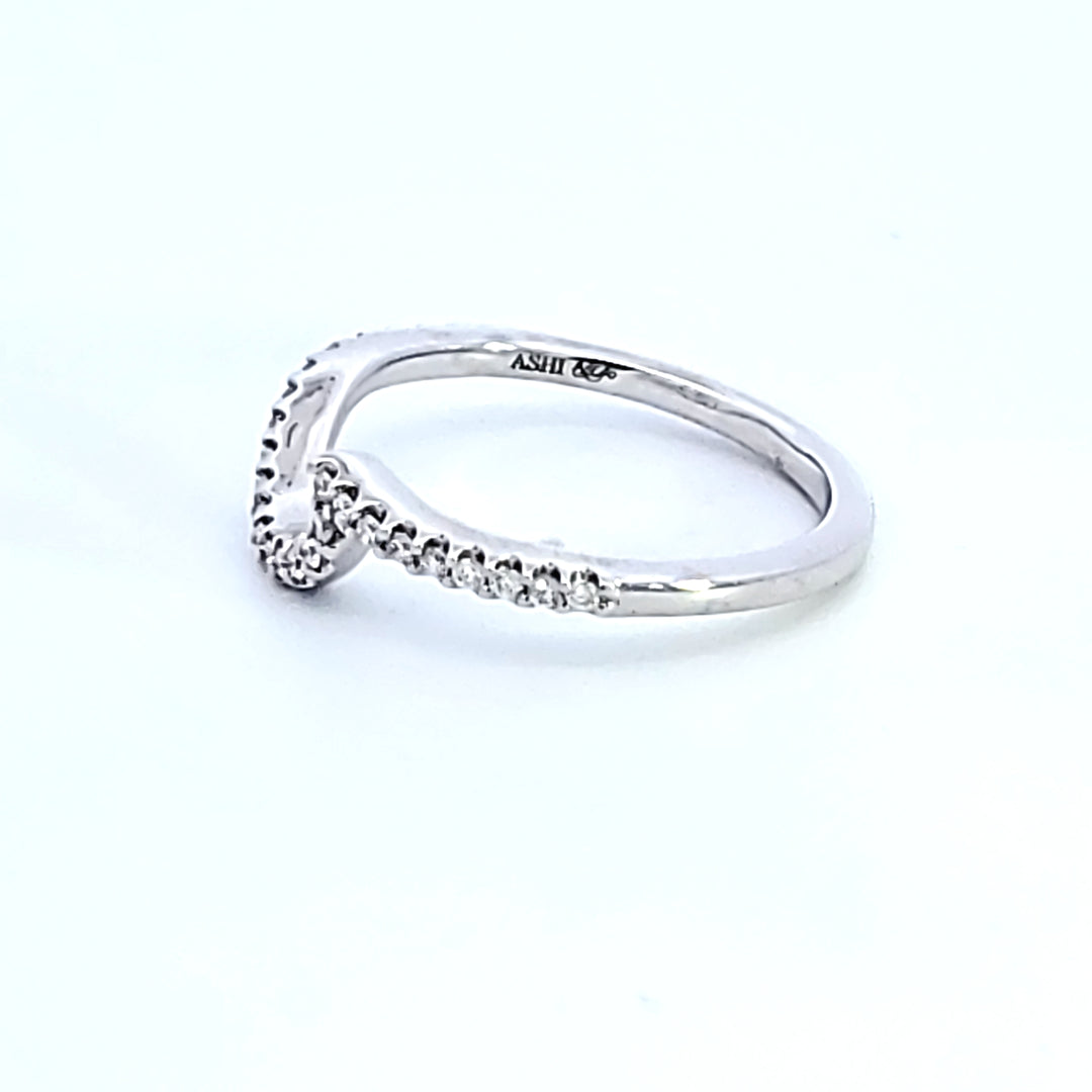 14KW Diamond Contour Wedding Band