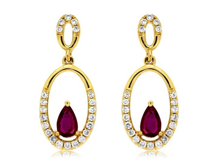 14KY Ruby and Diamond Earrings