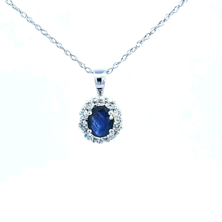 14KW Sapphire and Diamond Pendant