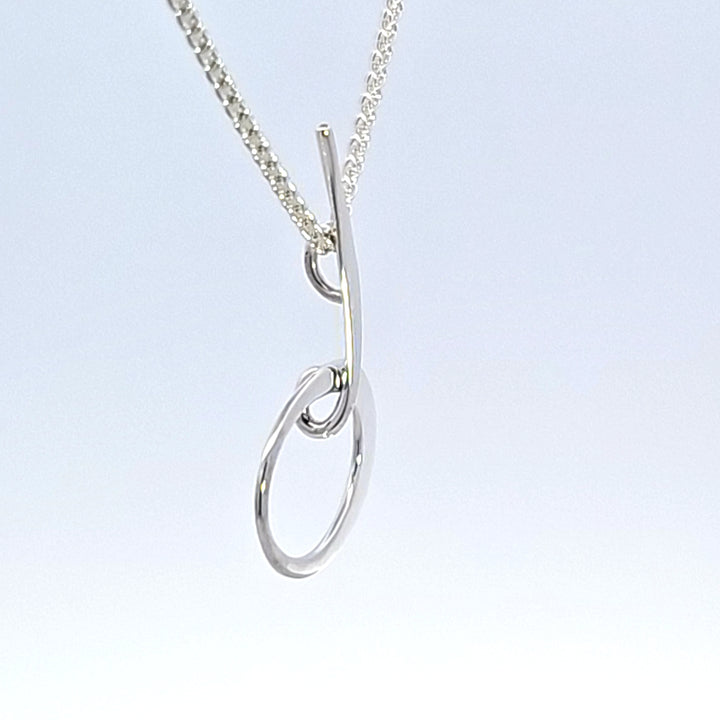Sterling Silver Petite Elliptical Pendant Necklace