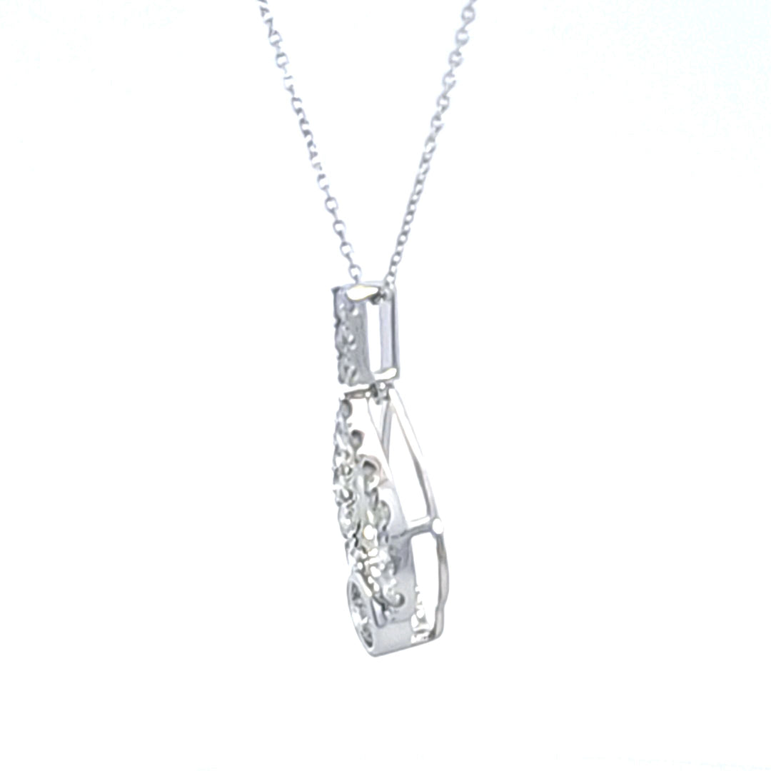 14KW Diamond Teardrop Pendant