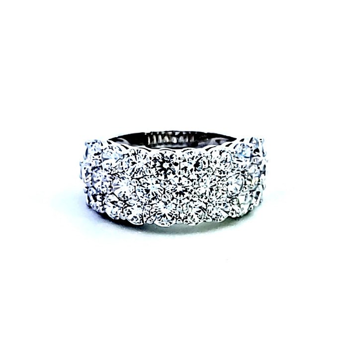 Sterling Silver Cubic Zirconia Wide Band