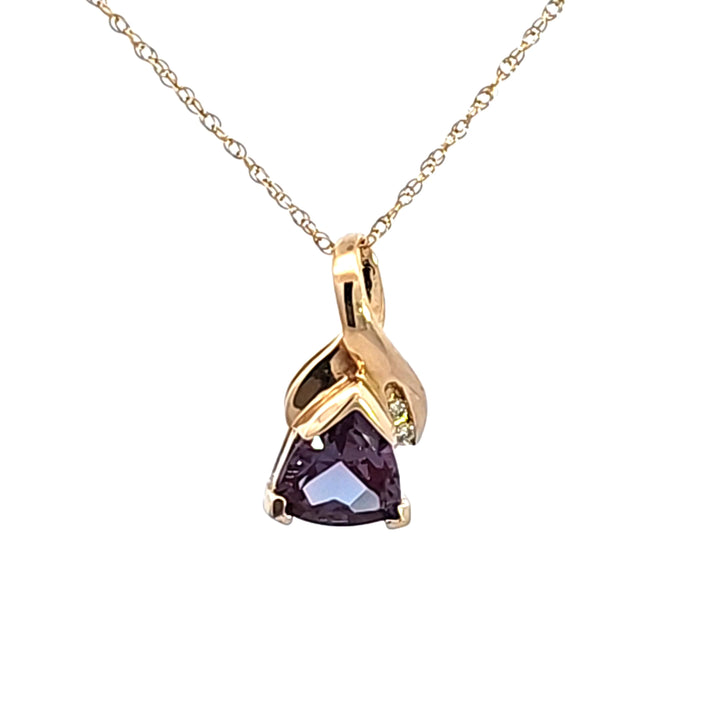 14KY Mystic Topaz and Diamond Pendant