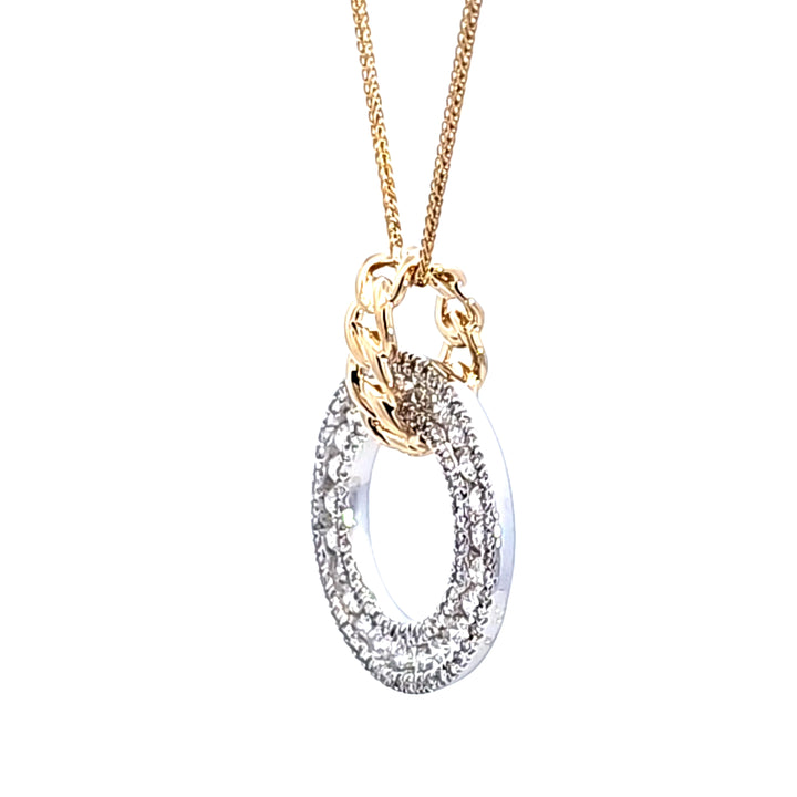 14KTT Diamond Circle Pendant