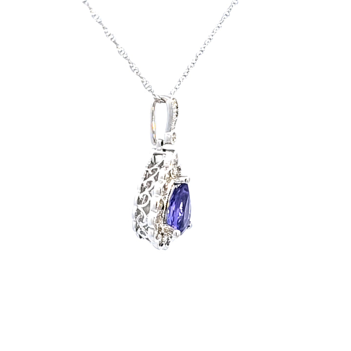 14KW Tanzanite and Diamond Pendant