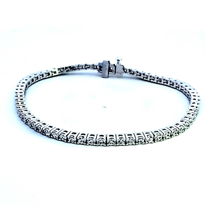 Sterling Silver and Platinum 3.50 ctw CZ Tennis Bracelet